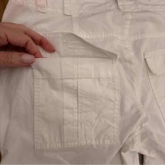 Free People The Thing Is Low Rise Utility Cargo Flare Pants Optic White Size 2 - Picture 7 of 14